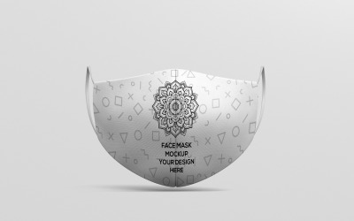 Realistic Fabric Face Mask Mockup 5