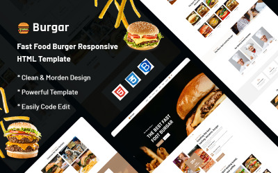 Burgar – Webbplatsmall för snabbmatburgare