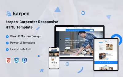 Karpen - Modèle de site Web réactif pour charpentier et bois