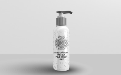 Mockup di flacone per dispenser di disinfettante per le mani