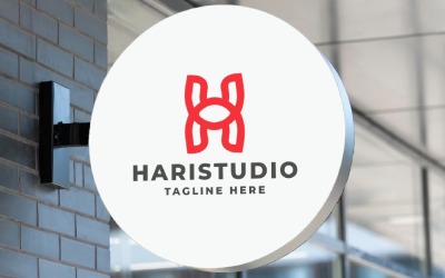 Modèle de logo Hari Studio Letter H Pro