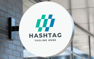 Modelo de logotipo Hashtag Data Pro