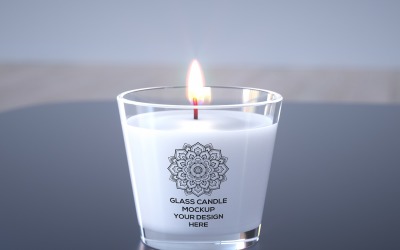 Мокап стеклянной свечи - реалистичный