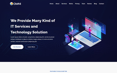 Omni – šablona vstupní stránky IT řešení a obchodních služeb