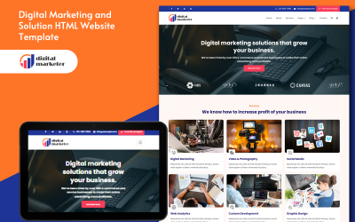 Šablona webových stránek HTML pro digitální marketing a řešení