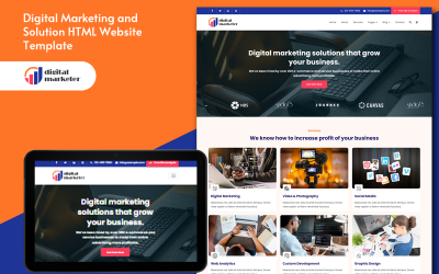 数字营销和解决方案 HTML 网站模板