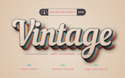 Vintage - Editable Text Effect, Font Style 2