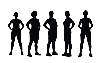 Gymnast girl silhouette vector bundle
