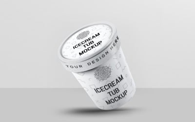 Ice Cream Packaging Tub Mockup 2