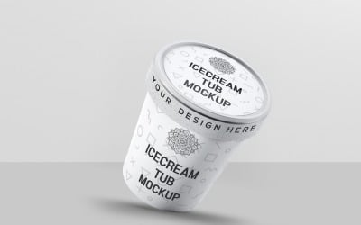 Ice Cream Packaging Tub Mockup 4