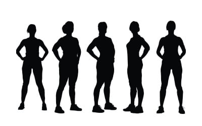 Paquete vectorial de silueta de niña gimnasta