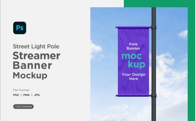 Pole Banner Mockup Front View V 01