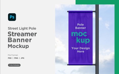 Pole Banner Mockup Front View V 05