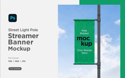 Pole Banner Mockup Front View V 09