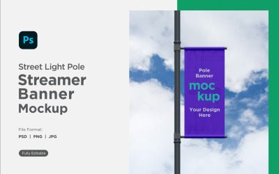 Pole Banner Mockup Front View V 13