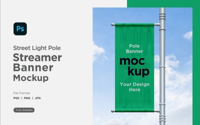 Pole Banner Mockup Front View V 15