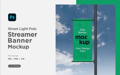 Pole Banner Mockup Front View V 19