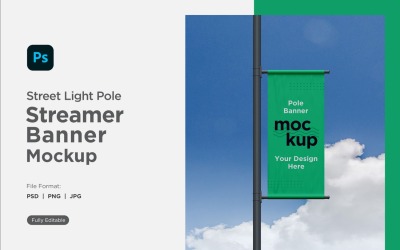 Pole Banner Mockup Front View V 23
