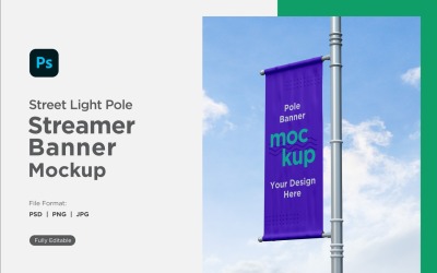 Pole Banner Mockup Side View V 16