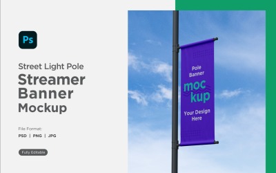 Pole Banner Mockup Side View V 24