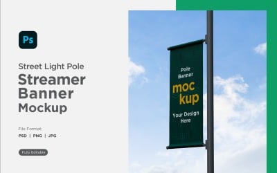 Poste Banner Mockup Vista Lateral V 20