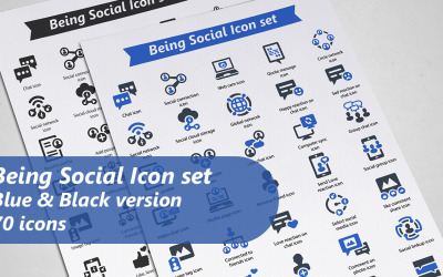 Sosyal Icon Set Şablonu Olmak