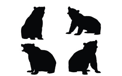 Вектор коллекции силуэтов медведя