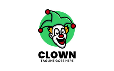 Clown maskotka kreskówka styl Logo