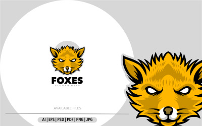 Фокс талісман шаблон оформлення логотипу