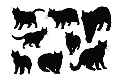 Kat wandelen silhouet vector collectie