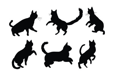 Katze in verschiedenen Positionen Silhouette