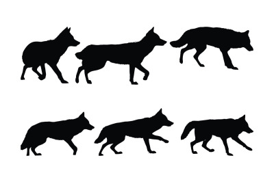 Paquet de silhouette de marche de loup coyote