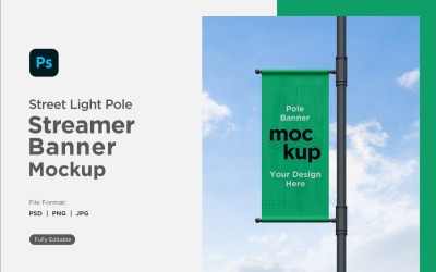 Pole Banner Mockup Front View V 27
