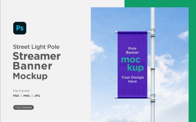 Pole Banner Mockup Front View V 31