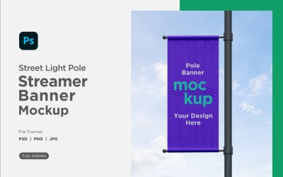 Pole Banner Mockup Front View V 35