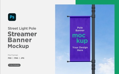 Pole Banner Mockup Front View V 39