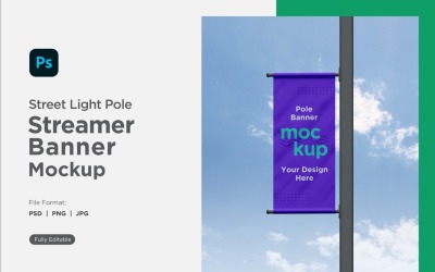 Pole Banner Mockup Front View V 43