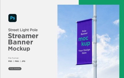 Pole Banner Mockup Side View V 32