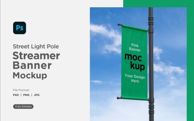 Pole Banner Mockup Side View V 40