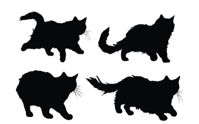 Spielendes Katzensilhouetten-Designset