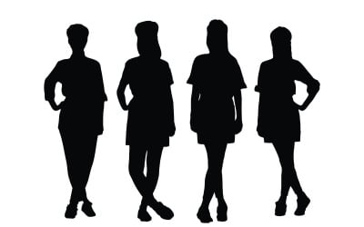 Girl bakery silhouette design collection
