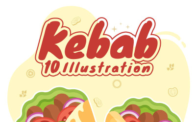 10 illustration de nourriture de kebab