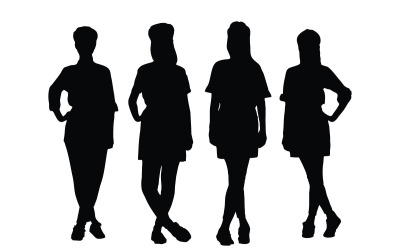 Mädchen-Bäckerei-Silhouetten-Design-Kollektion