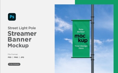 Pole Banner Mockup Front View V 55