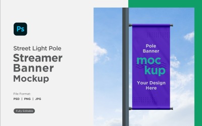 Pole Banner Mockup Front View V 59