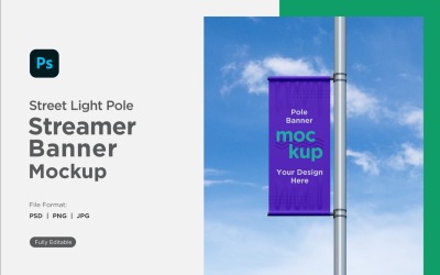 Pole Banner Mockup Front View V 63