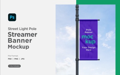 Pole Banner Mockup Front View V 75
