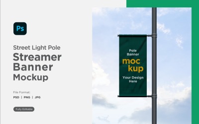 Pole Banner Mockup Front View V 79