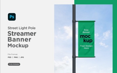 Pole Banner Mockup Front View V 83