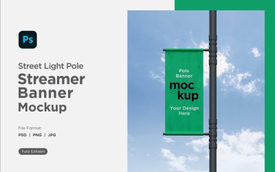 Pole Banner Mockup Front View V 87